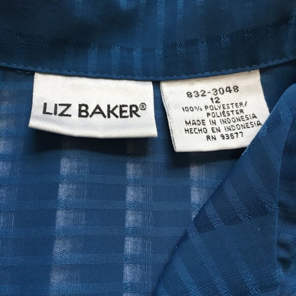 Liz Baker women's matching tank top and blouse combo, teal, size 12 - Picture 7 of 13